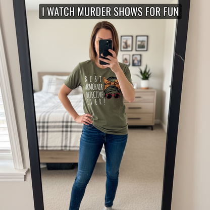 Messy Bun Detective T-Shirt_mirror_selfie