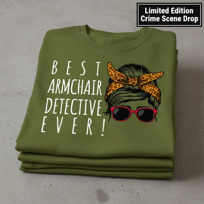 Messy Bun Detective T-Shirt_stacked_flatlay