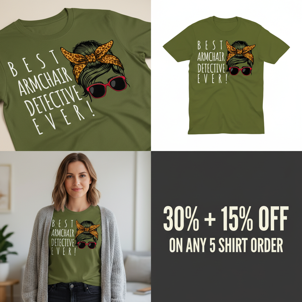 Messy Bun Detective T-Shirt_4_panel