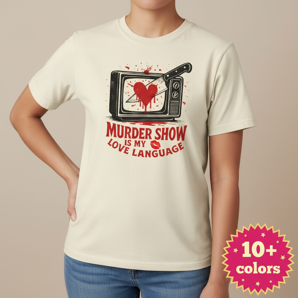 Murder Show Love Language T-Shirt_badge