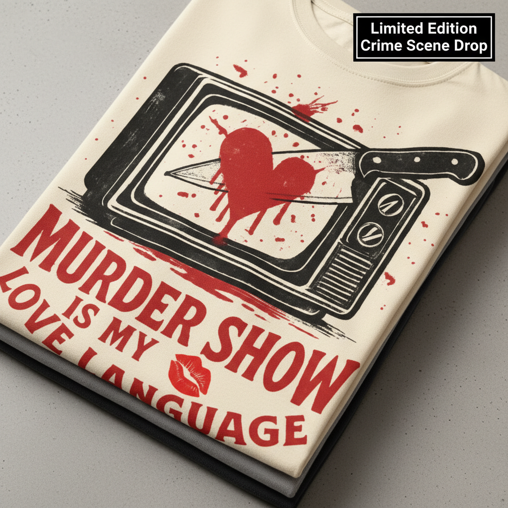 Murder Show Love Language T-Shirt_stacked_flatlay