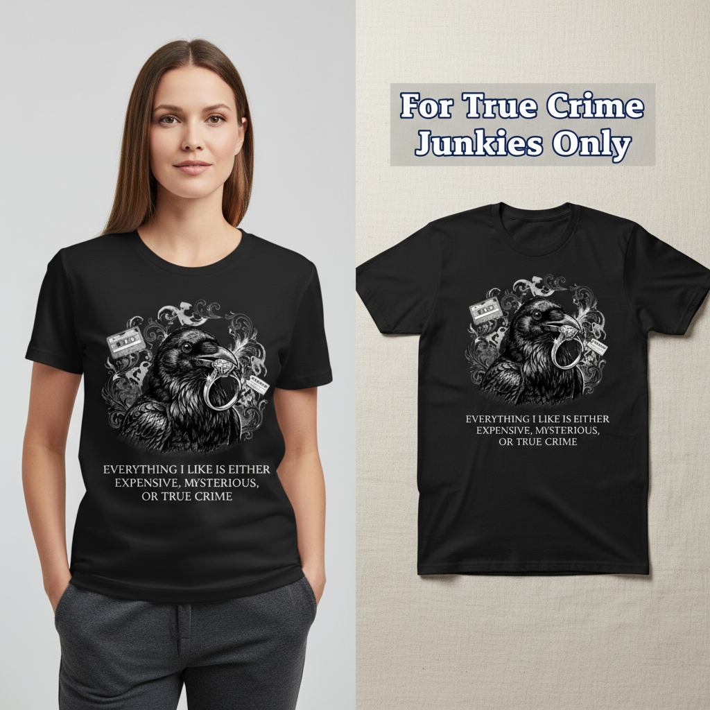 True Crime Raven T-Shirt_model_flat