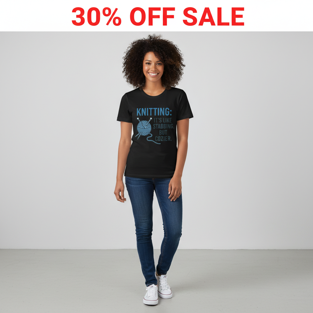 Stabby but Cozy Knitting T-Shirt_clean