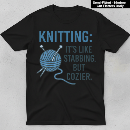 Stabby but Cozy Knitting T-Shirt_clean