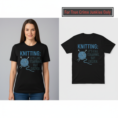 Stabby but Cozy Knitting T-Shirt_model_flat