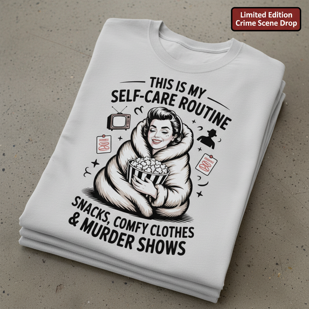Murder Show Self-Care T-Shirt_stacked_flatlay