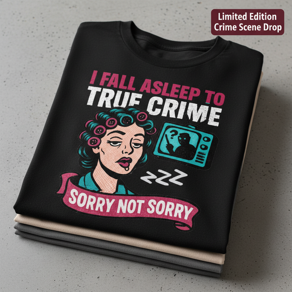 True Crime Sleep Club T-Shirt_stacked_flatlay