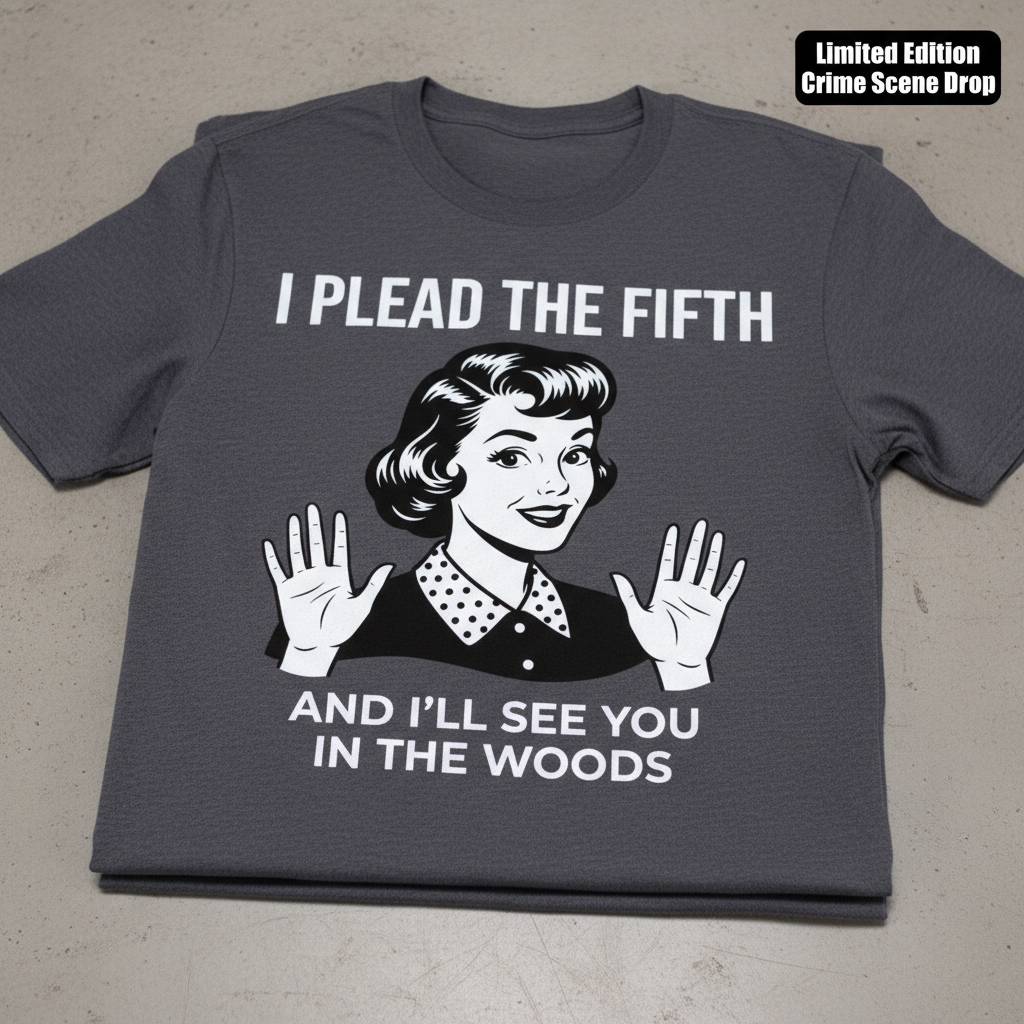 Plead the Fifth Retro T-Shirt_stacked_flatlay