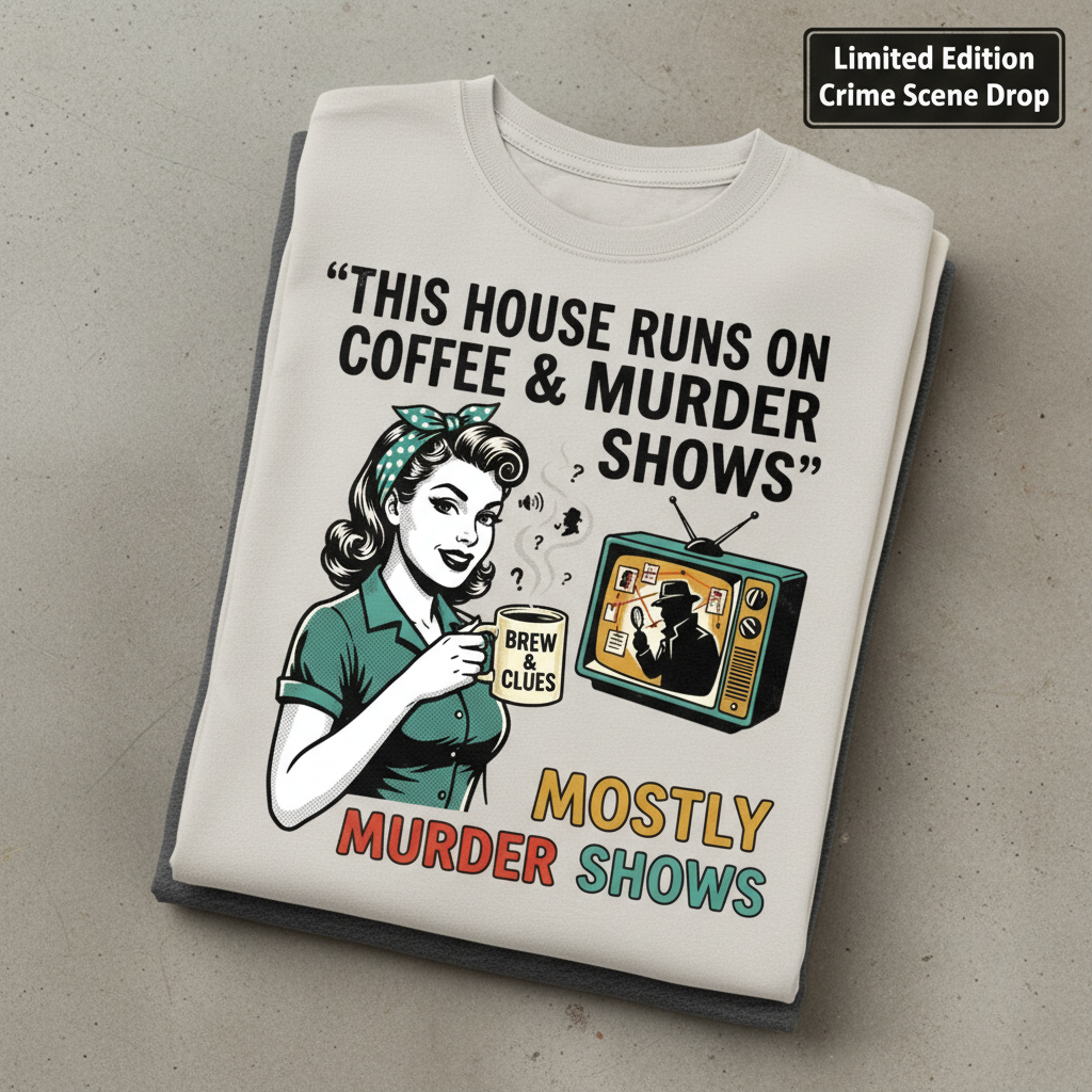 Coffee & Murder Shows T-Shirt_stacked_flatlay
