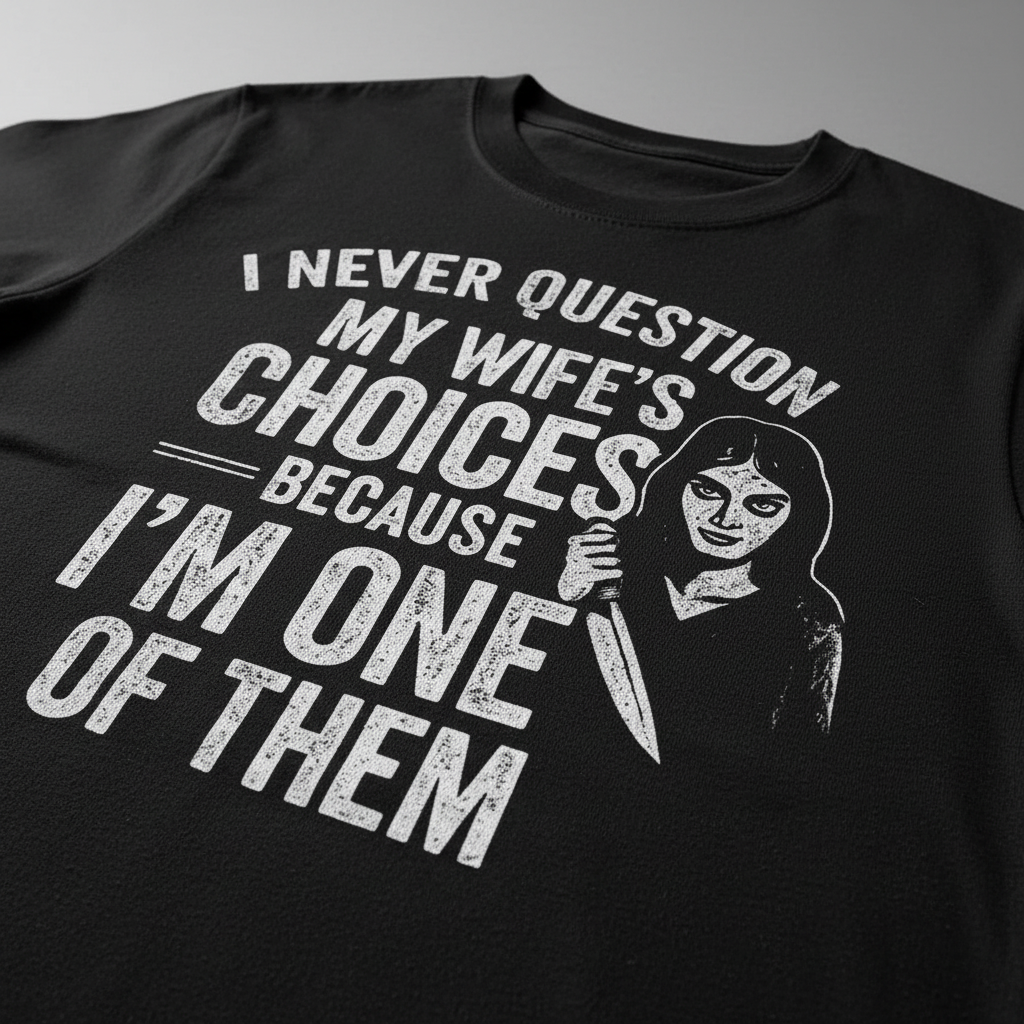 Wife's Choices Killer Humor T-Shirt__detail