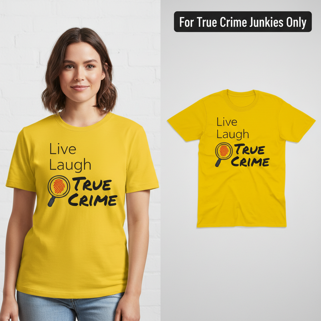 Live Laugh True Crime T-Shirt_model_flat