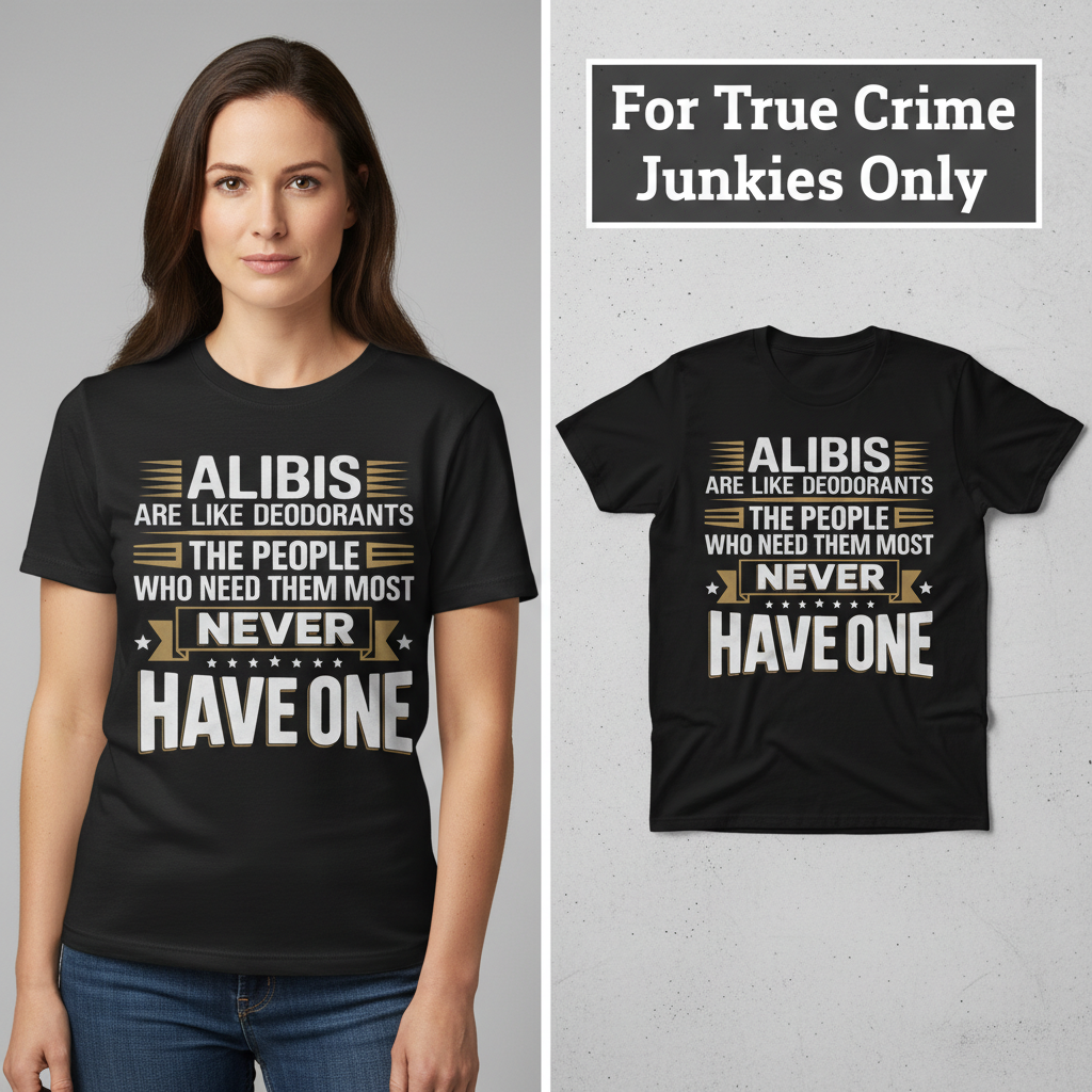 Alibis Are Like Deodorants T-Shirt_model_flat