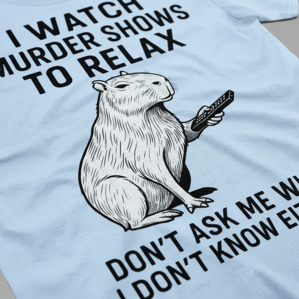 Murder Shows & Chill Capybara T-Shirt__detail