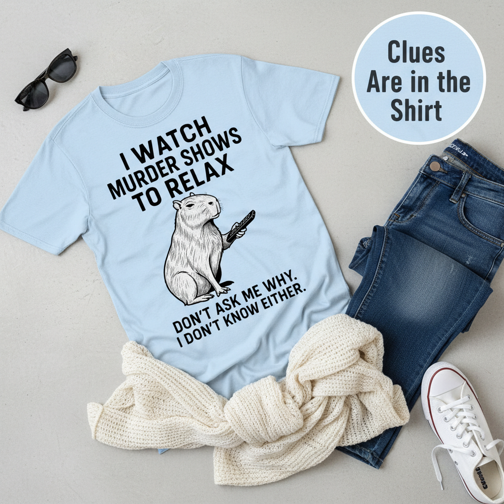 Murder Shows & Chill Capybara T-Shirt__pair