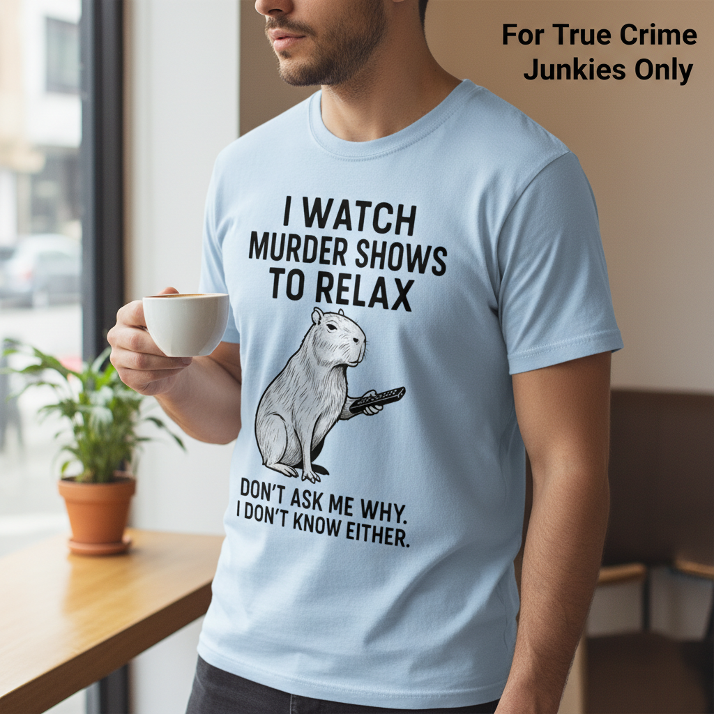 Murder Shows & Chill Capybara T-Shirt__lifestyle
