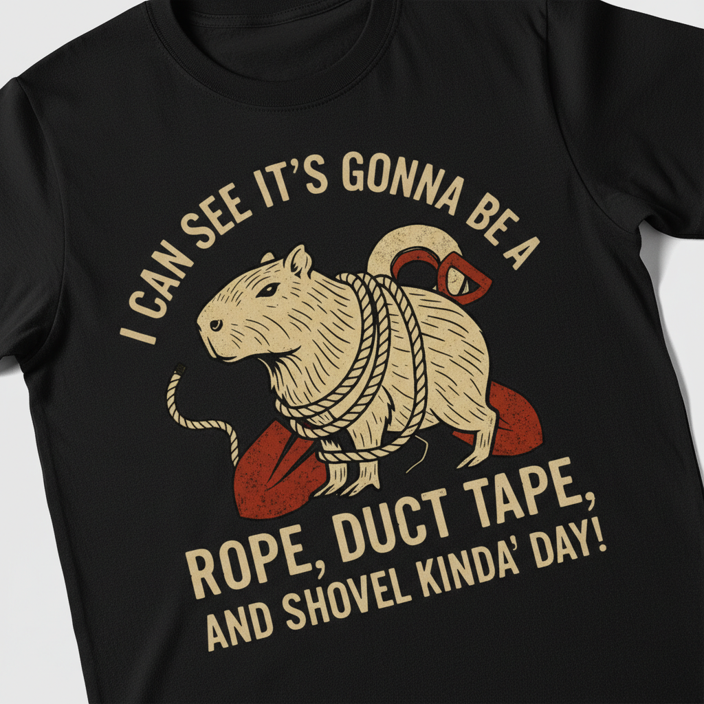 Rope, Duct Tape, and Shovel T-Shirt__detail