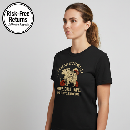 Rope, Duct Tape, and Shovel T-Shirt__benefit