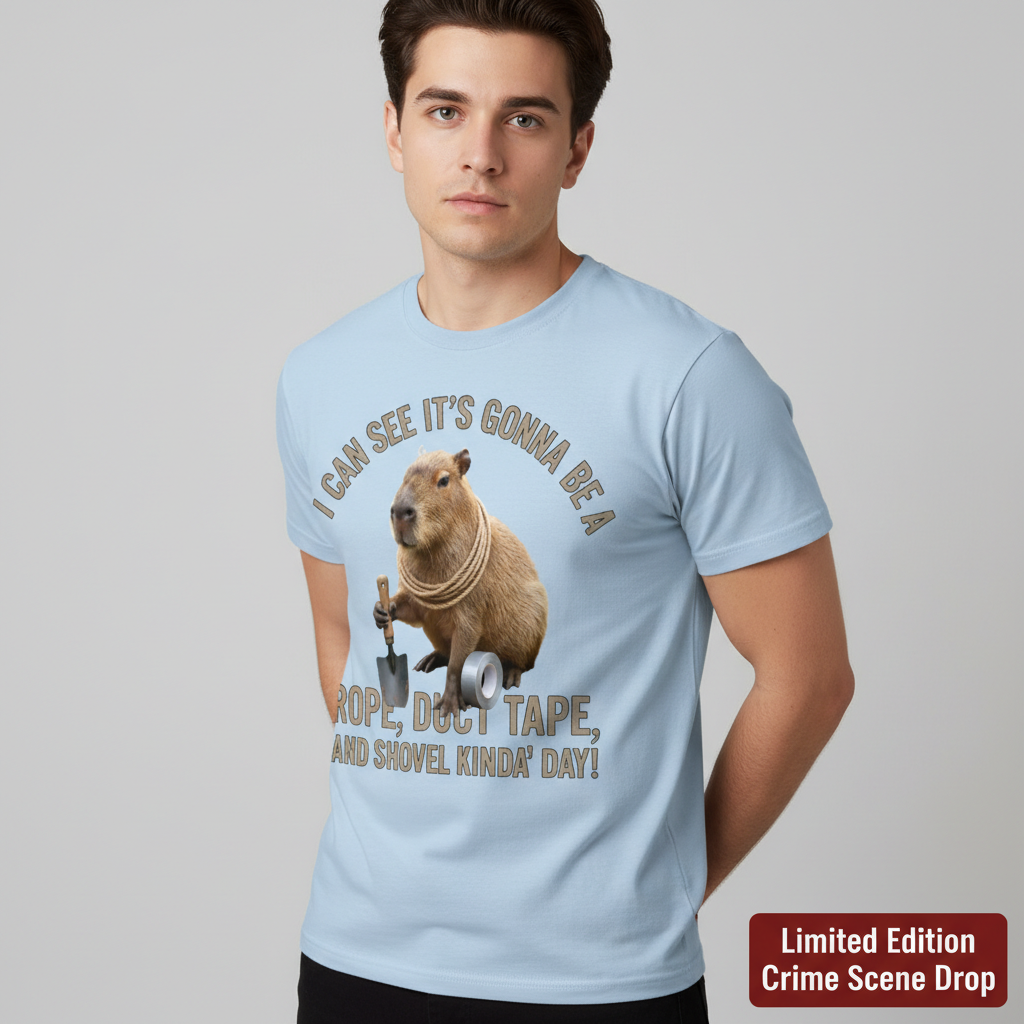 Shovel Kinda Day Capybara T-Shirt__space