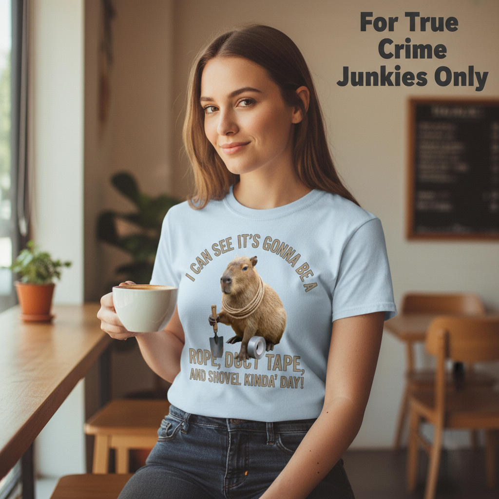 Shovel Kinda Day Capybara T-Shirt__lifestyle