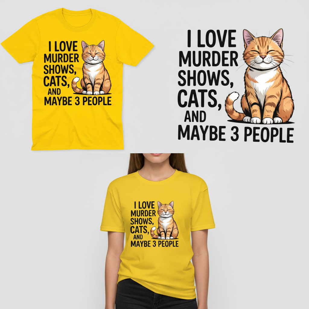 Murder Shows & Cats T-Shirt_clean