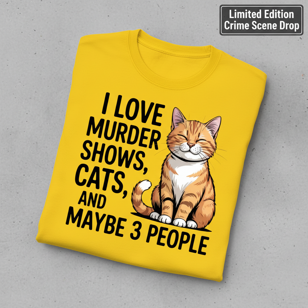 Murder Shows & Cats T-Shirt_fold_tilt