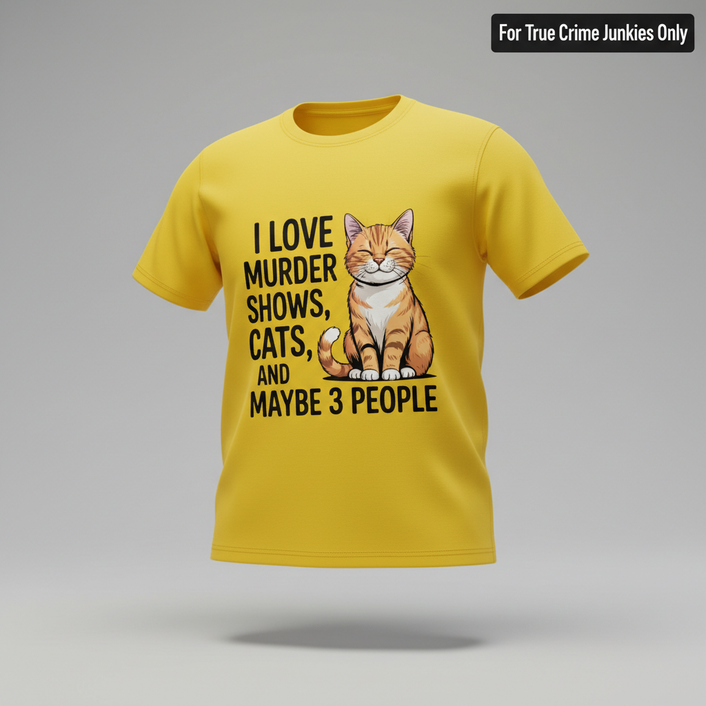 Murder Shows & Cats T-Shirt_3d_float