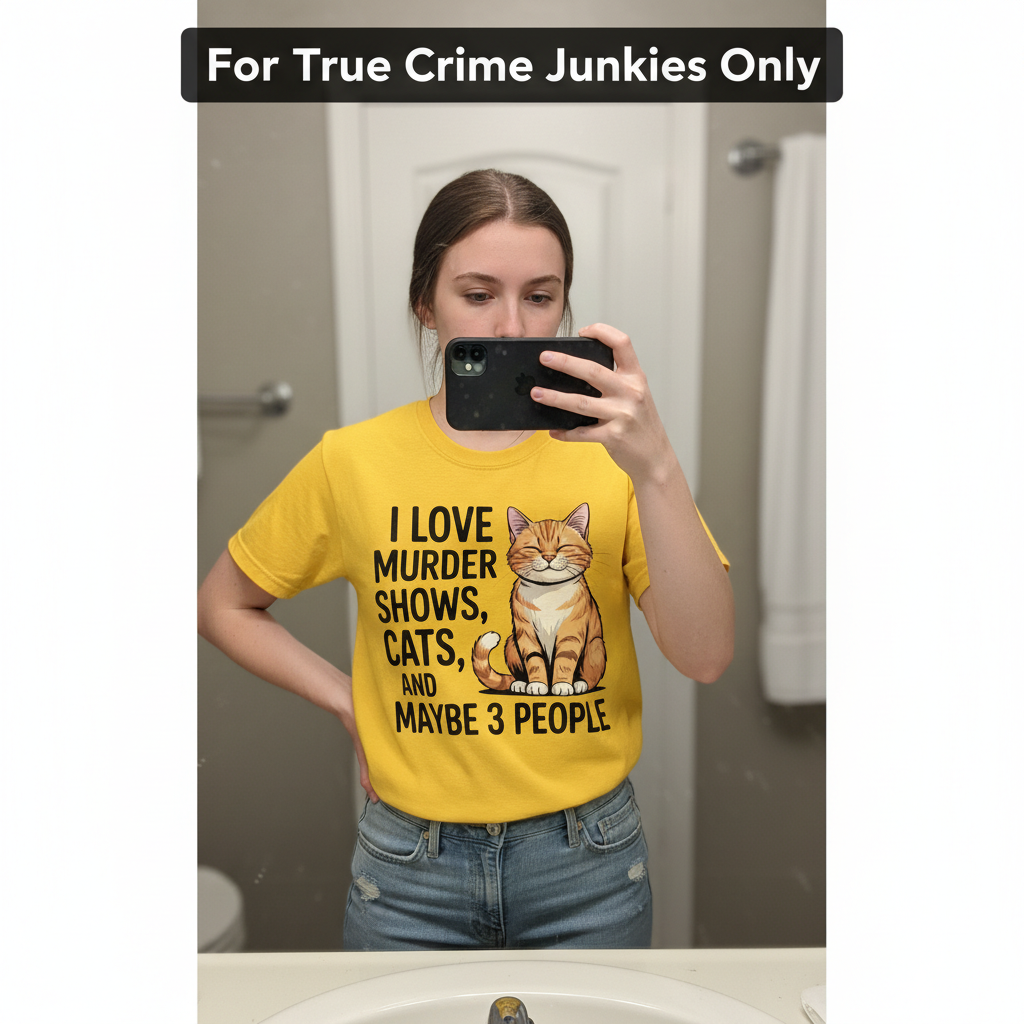 Murder Shows & Cats T-Shirt_mirror_selfie