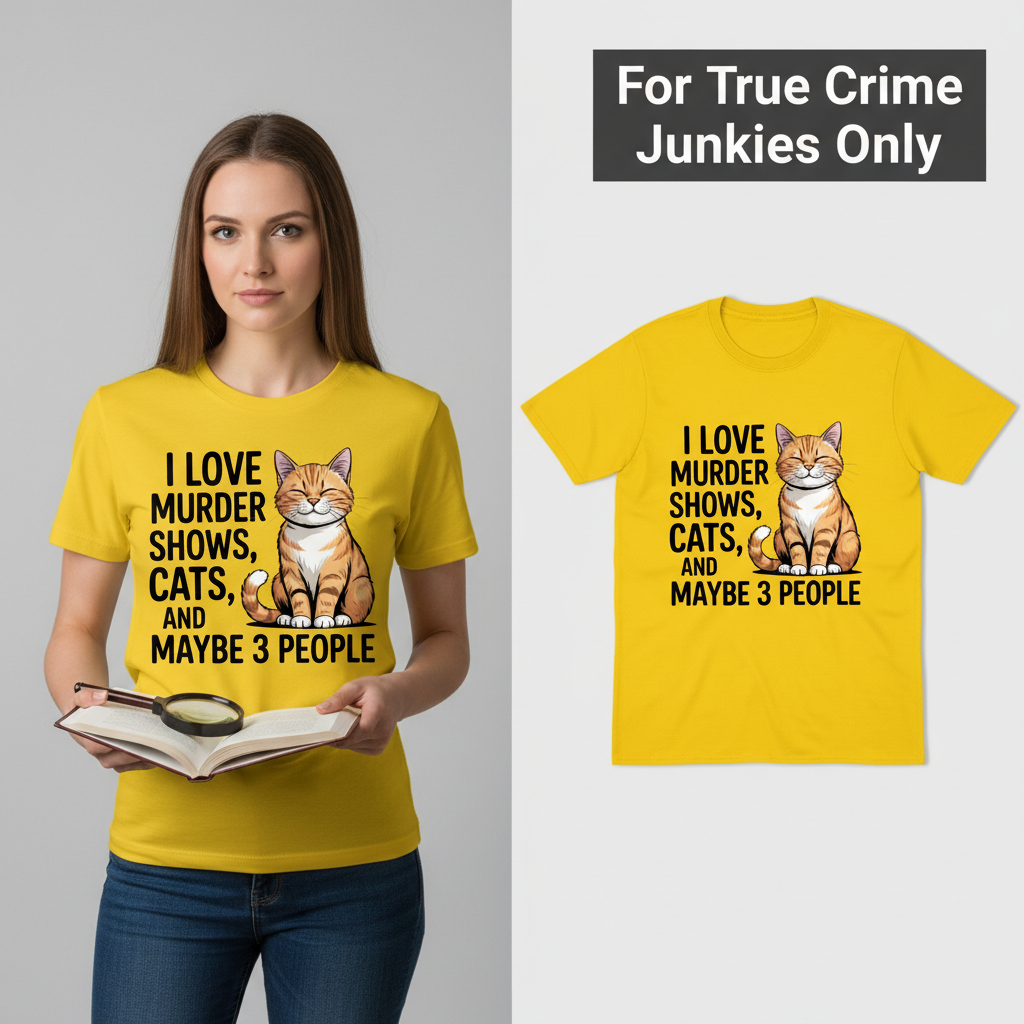 Murder Shows & Cats T-Shirt_model_flat