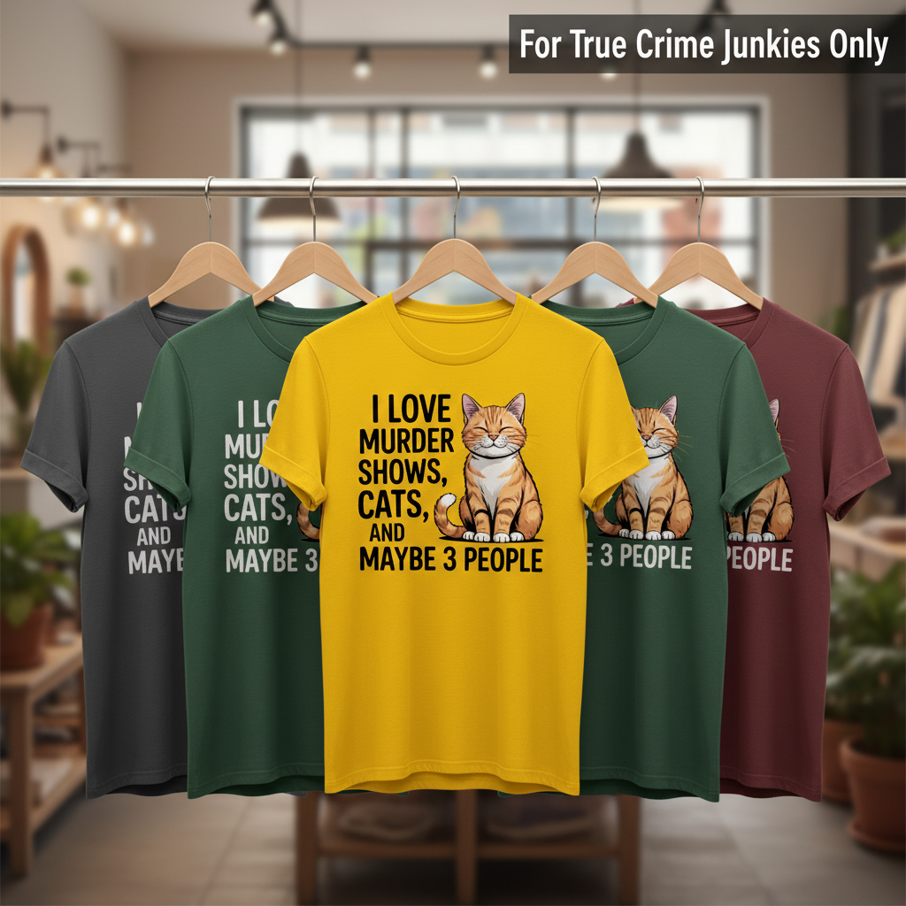 Murder Shows & Cats T-Shirt_boutique_rack