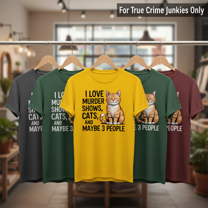 Murder Shows & Cats T-Shirt_boutique_rack