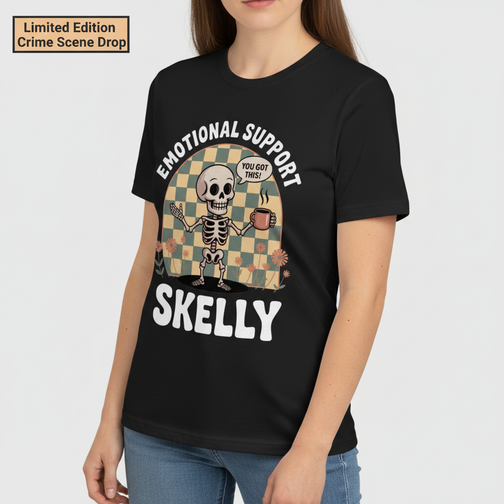 Emotional Support Skelly T-Shirt__benefit
