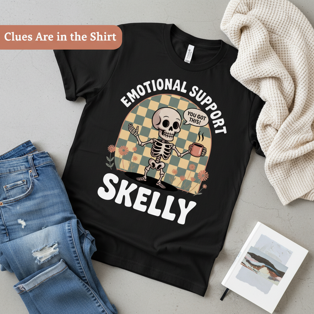 Emotional Support Skelly T-Shirt__pair