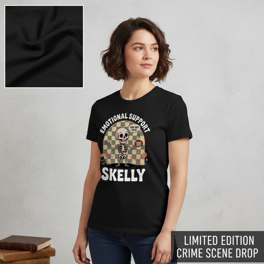 Emotional Support Skelly T-Shirt__space