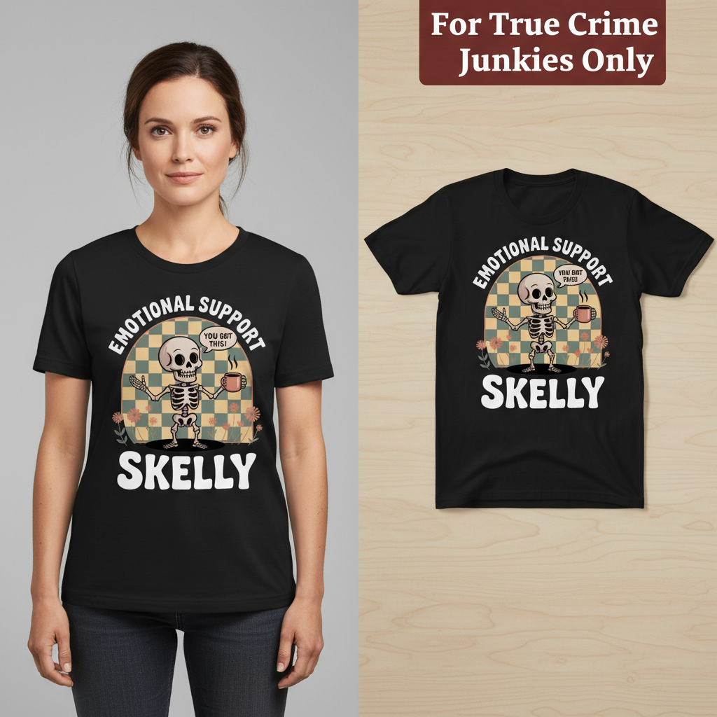 Emotional Support Skelly T-Shirt_model_flat