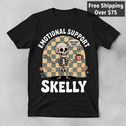 Emotional Support Skelly T-Shirt_clean