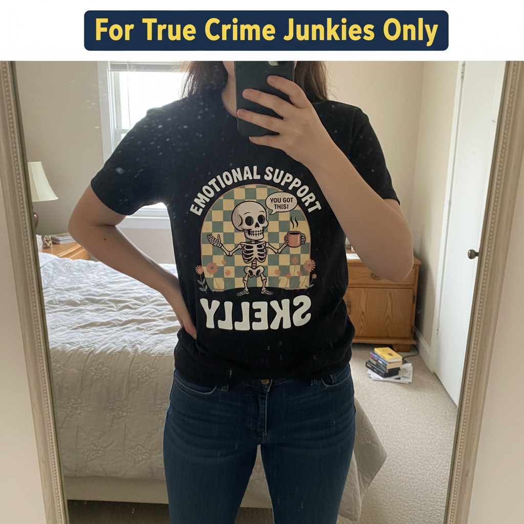 Emotional Support Skelly T-Shirt_mirror_selfie