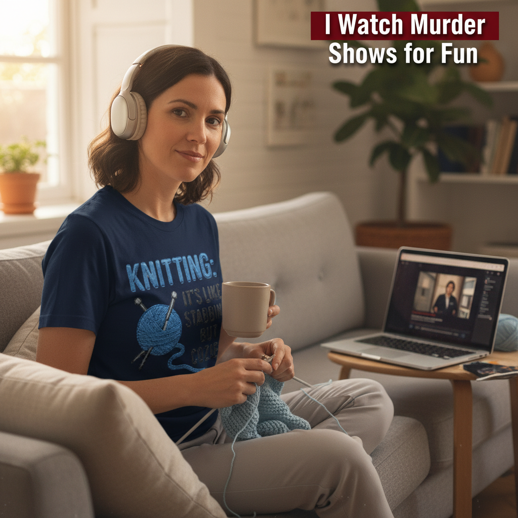 Cozy Stabbing Knitting T-Shirt__use