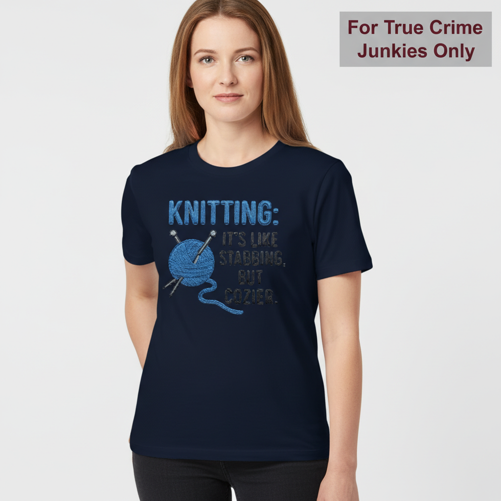 Cozy Stabbing Knitting T-Shirt__hero