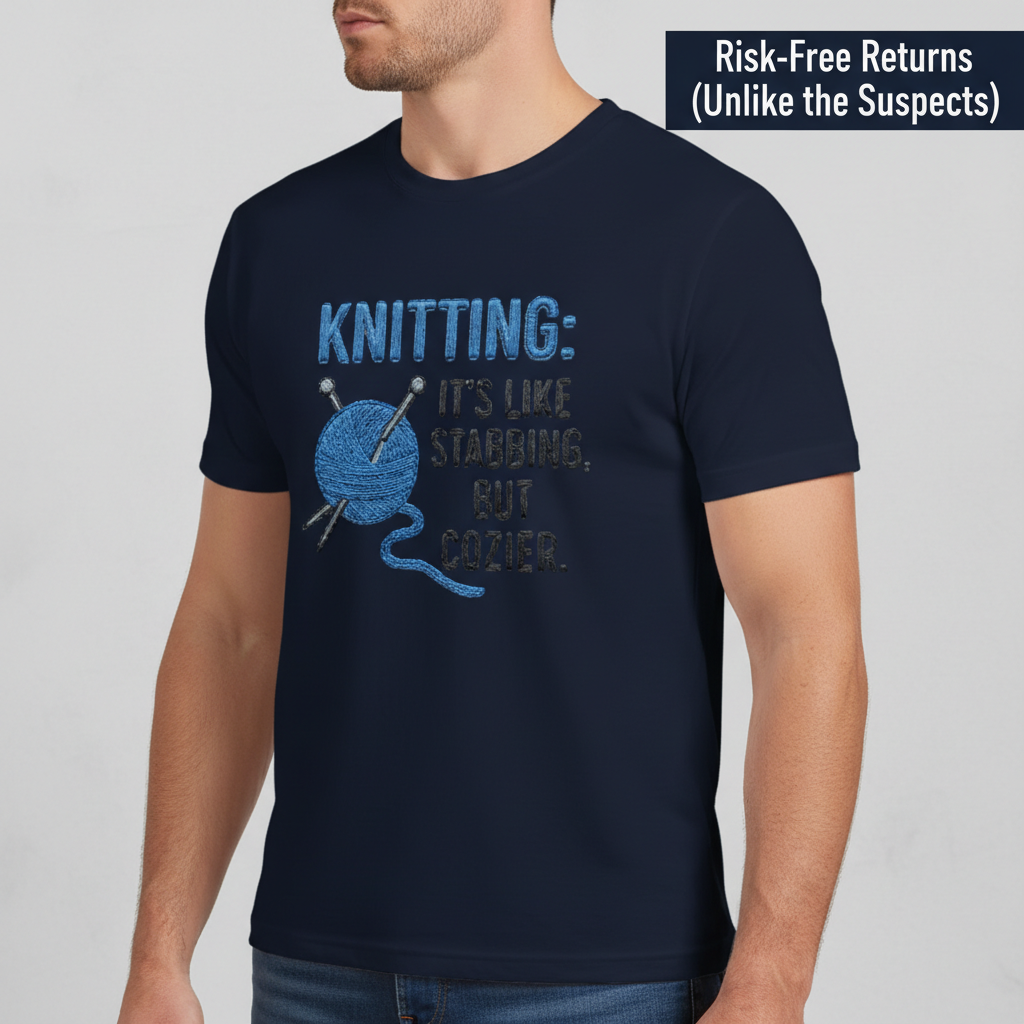Cozy Stabbing Knitting T-Shirt__space
