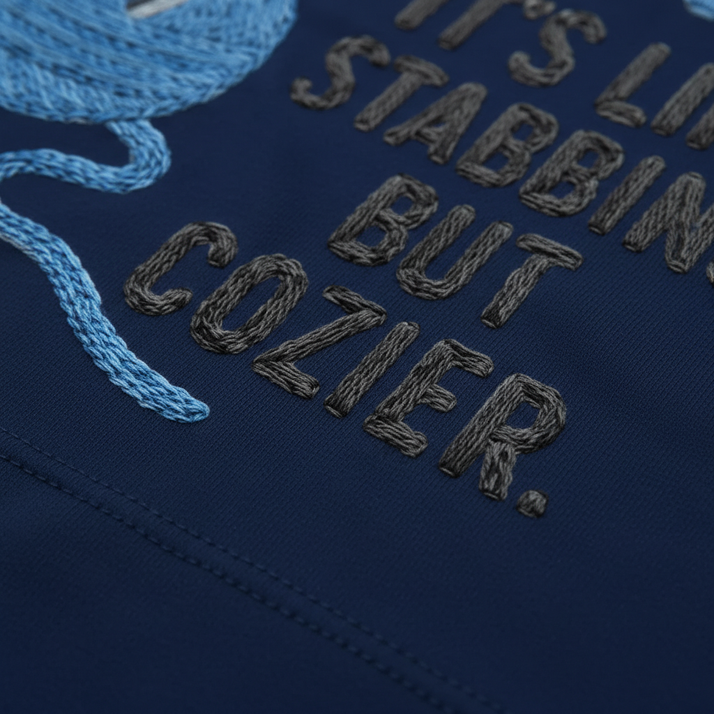 Cozy Stabbing Knitting T-Shirt__detail