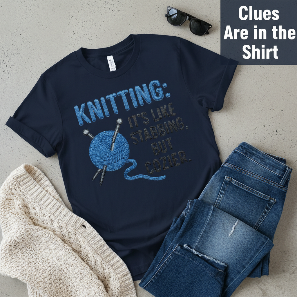 Cozy Stabbing Knitting T-Shirt__pair