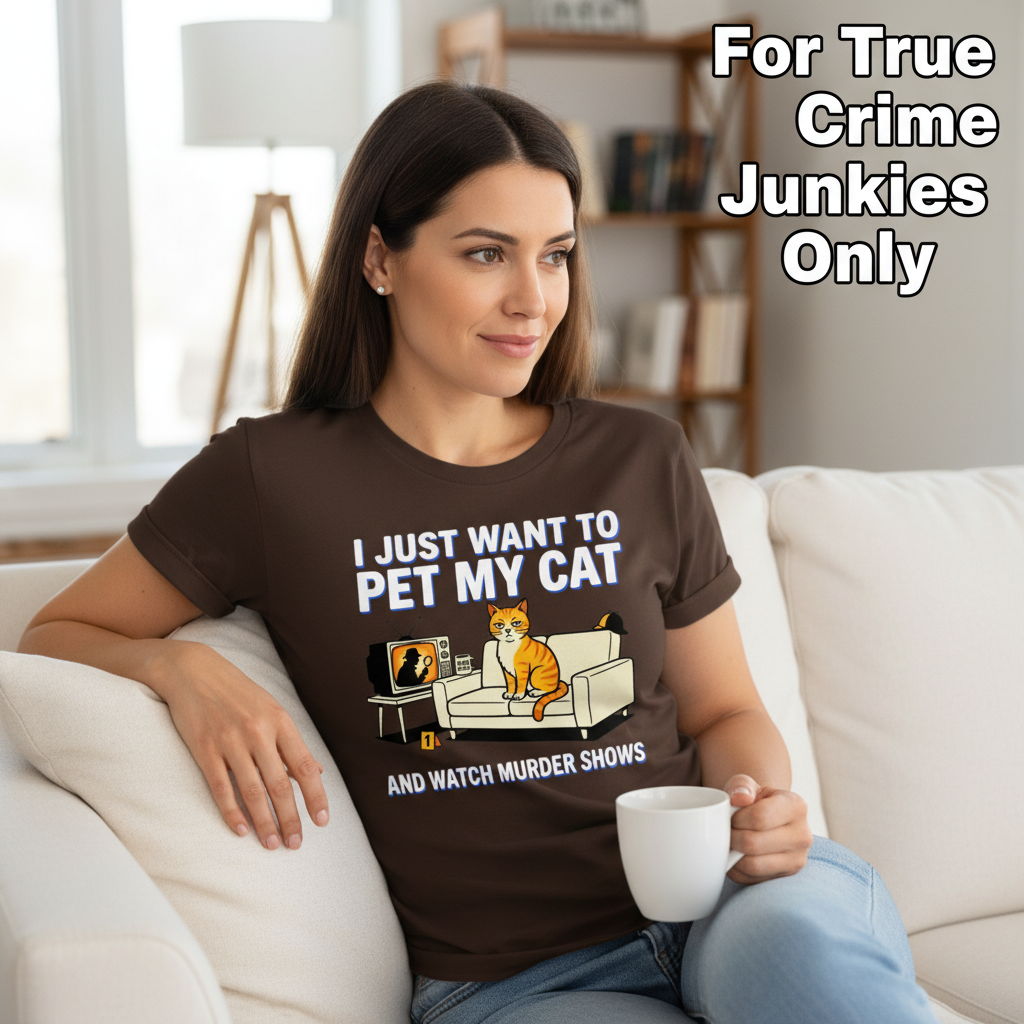 Pet My Cat and Watch Murder Shows T-Shirt__lifestyle