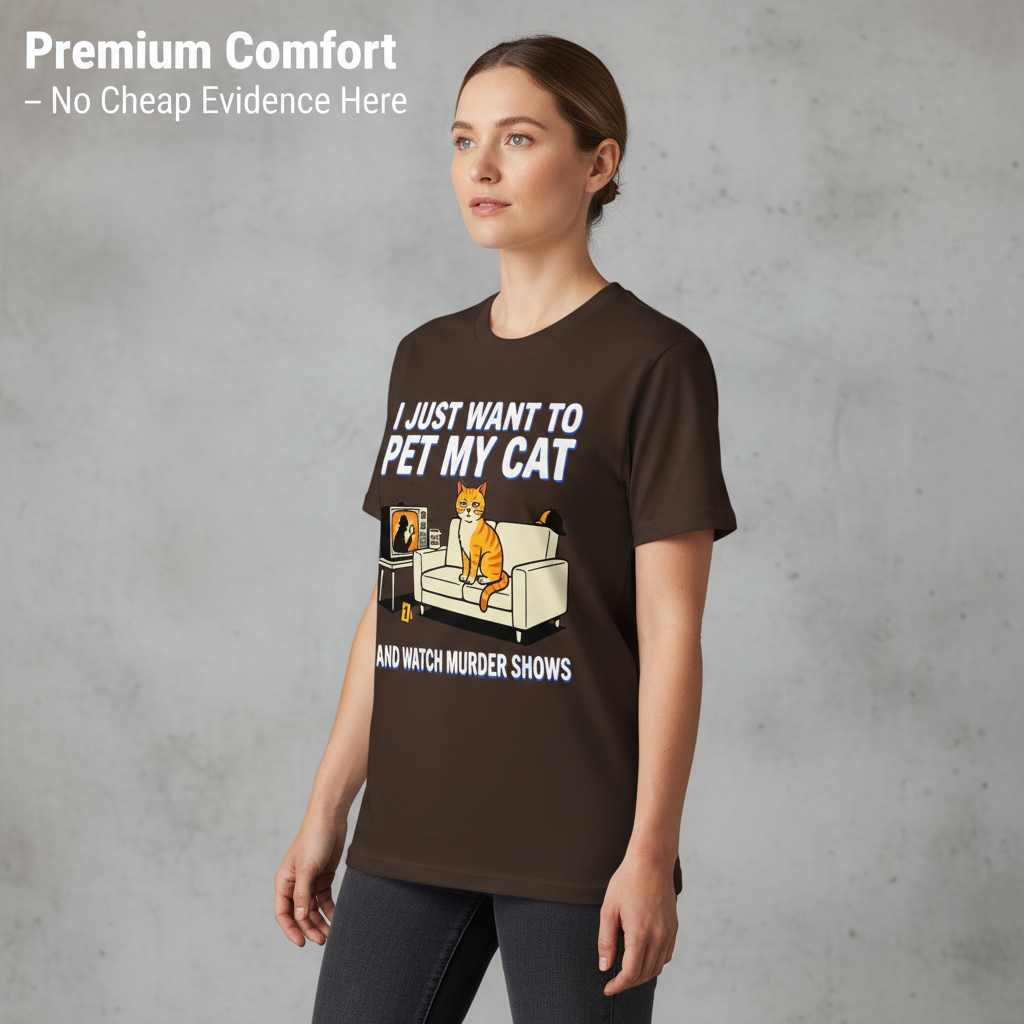 Pet My Cat and Watch Murder Shows T-Shirt__benefit