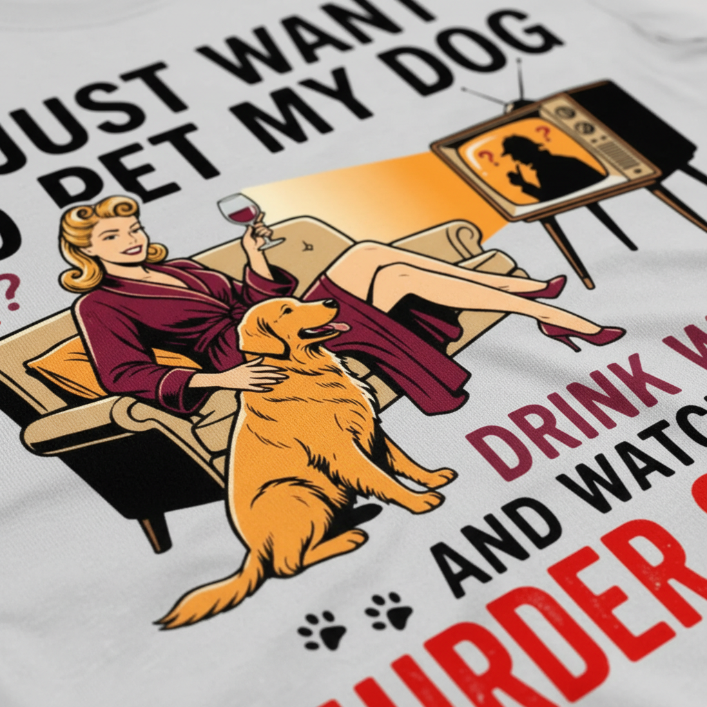 Wine, Dogs & Murder Shows T-Shirt__detail