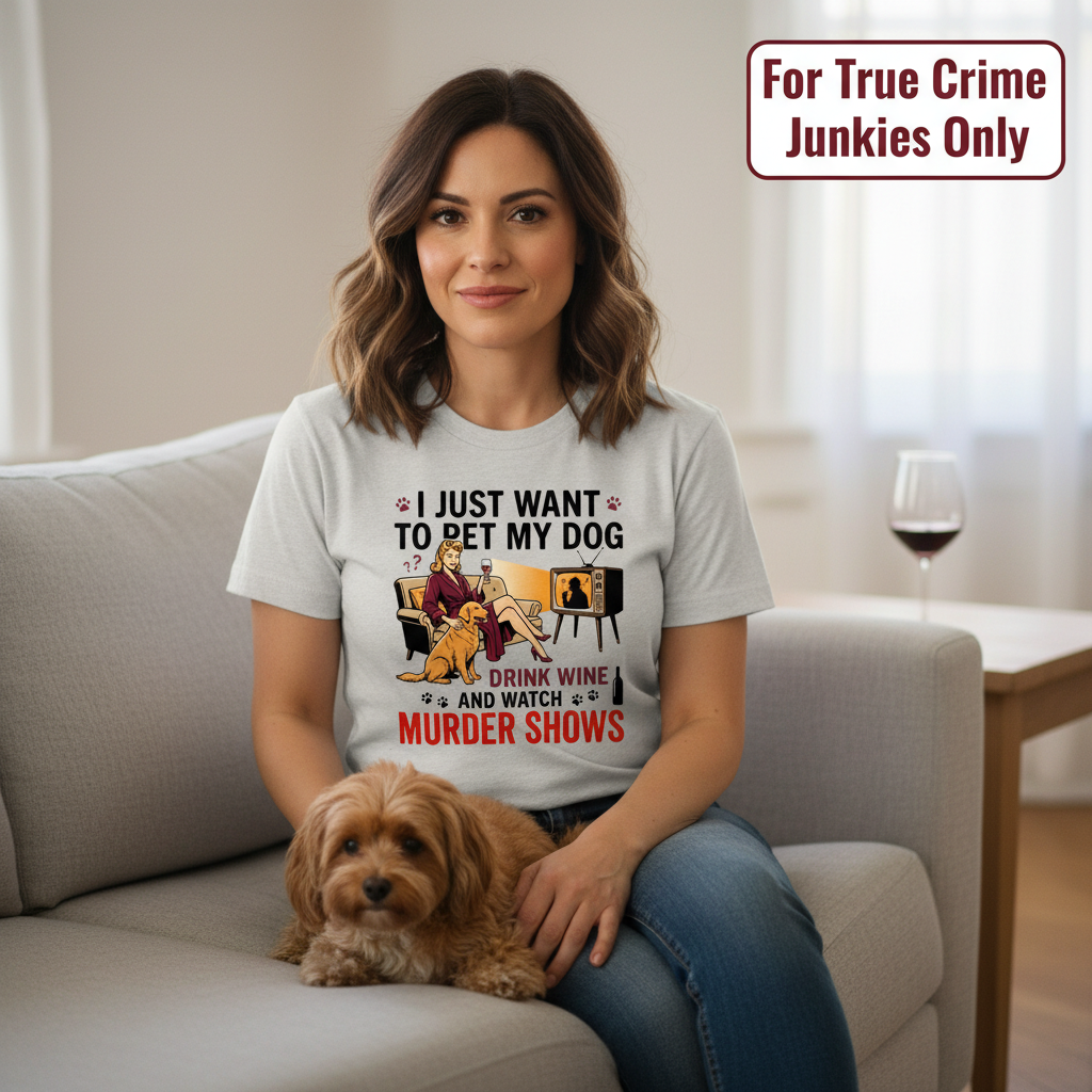 Wine, Dogs & Murder Shows T-Shirt__lifestyle