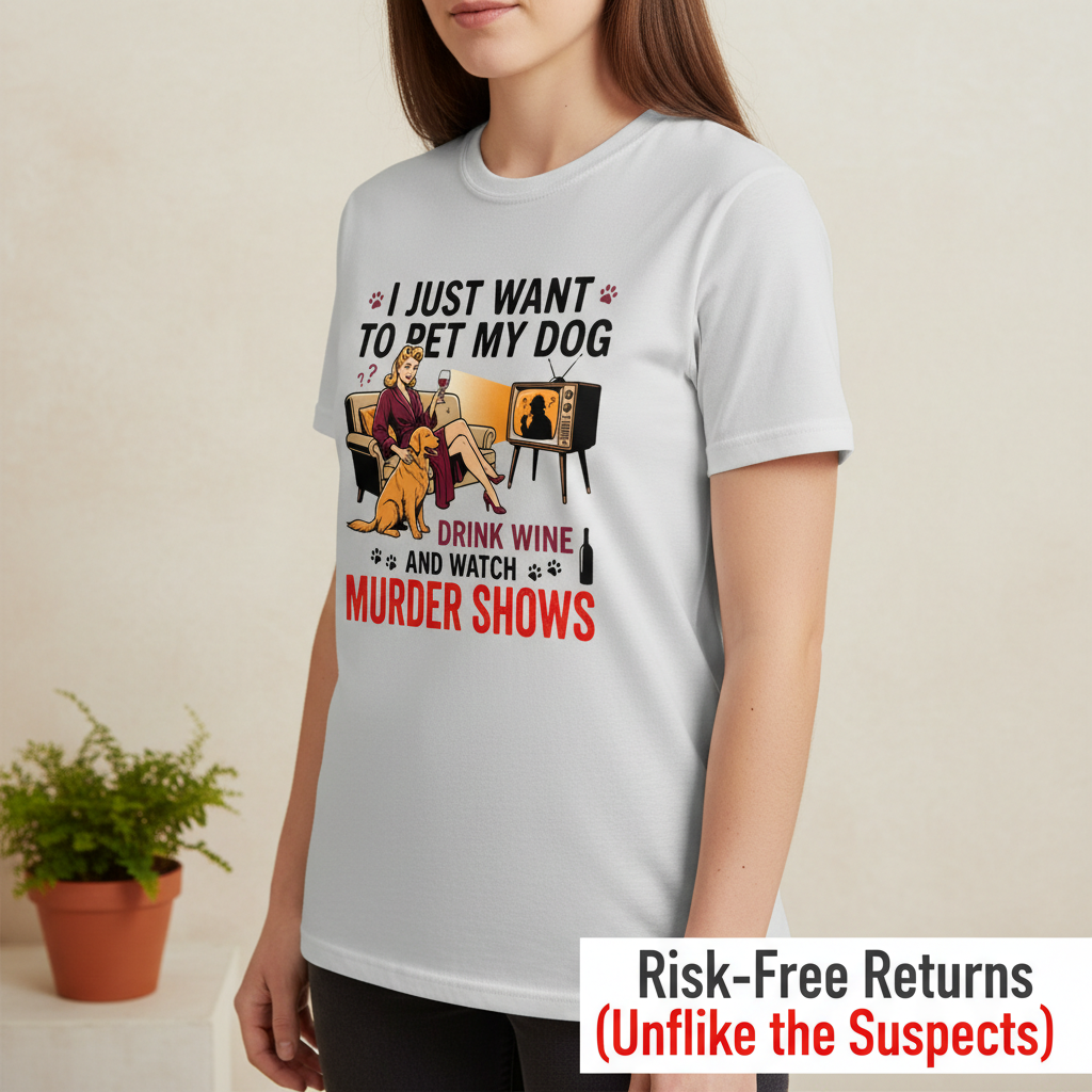 Wine, Dogs & Murder Shows T-Shirt__space