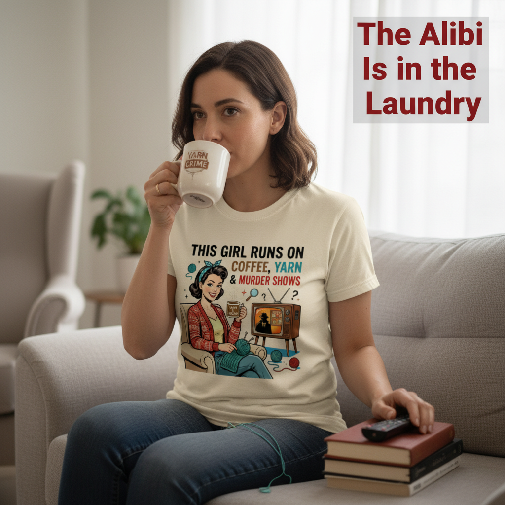 Coffee Yarn & Murder Shows T-Shirt__use