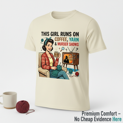 Coffee Yarn & Murder Shows T-Shirt__space