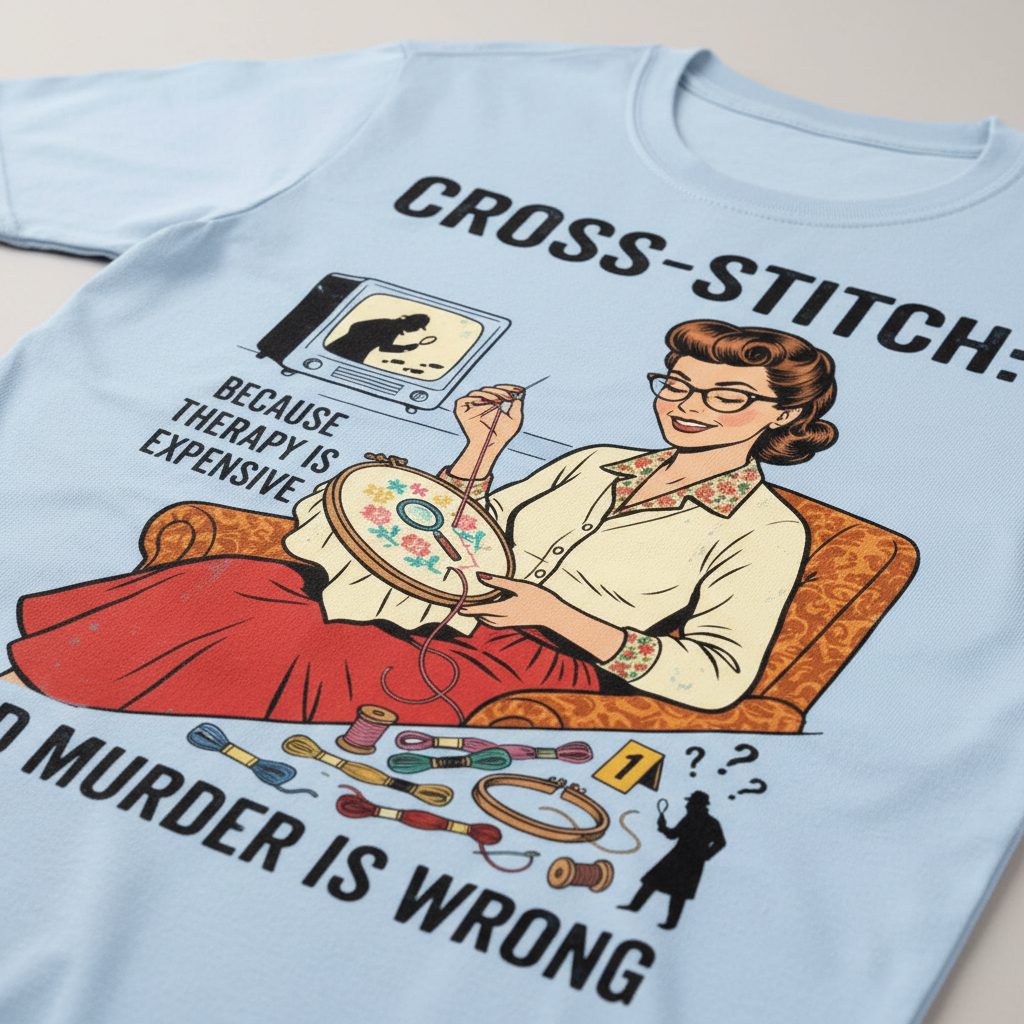 Cross-Stitch and Murder T-Shirt__detail