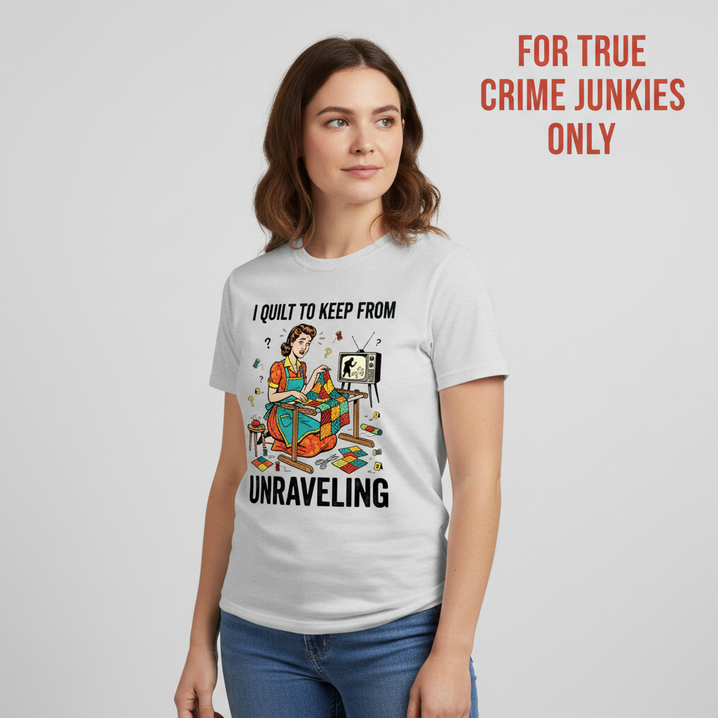 I Quilt to Keep From Unraveling T-Shirt__hero